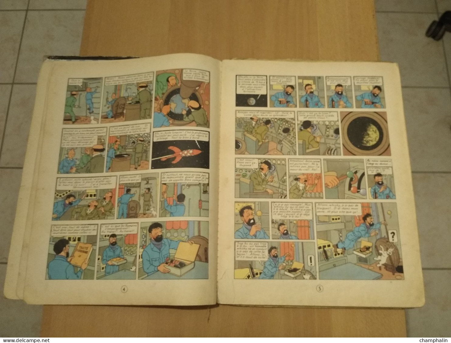 Hergé - Les Aventures de Tintin - On a marché sur la Lune - Ed Casterman Réf Série B 36 (1966) - Voir état & description