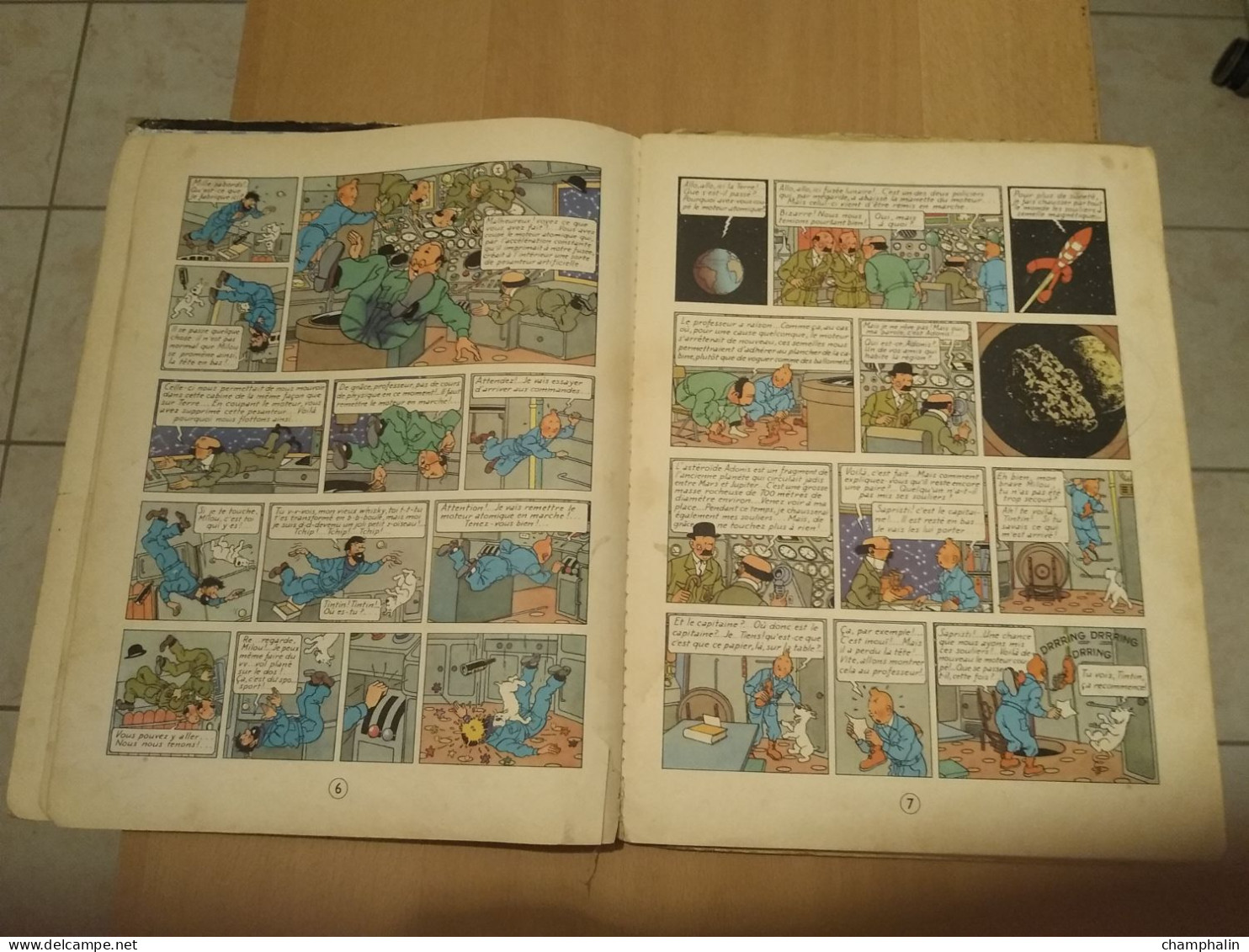 Hergé - Les Aventures de Tintin - On a marché sur la Lune - Ed Casterman Réf Série B 36 (1966) - Voir état & description