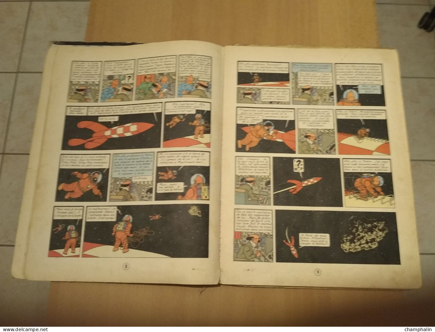 Hergé - Les Aventures de Tintin - On a marché sur la Lune - Ed Casterman Réf Série B 36 (1966) - Voir état & description