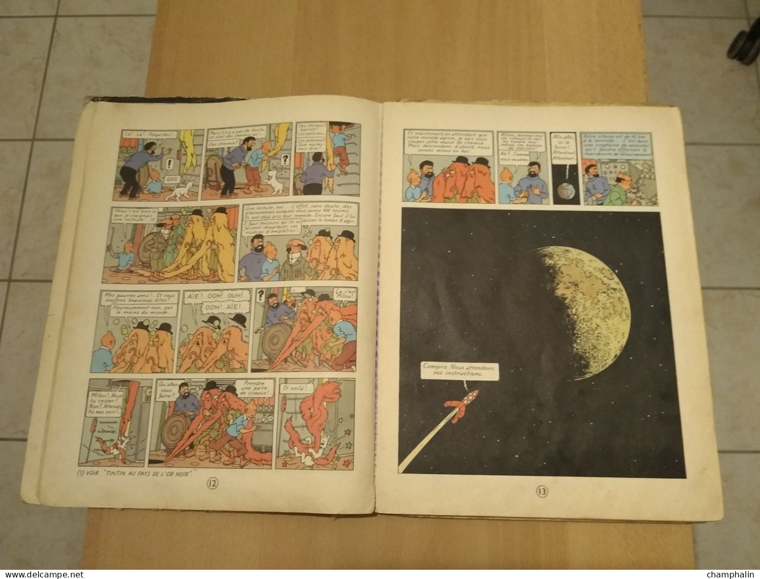 Hergé - Les Aventures de Tintin - On a marché sur la Lune - Ed Casterman Réf Série B 36 (1966) - Voir état & description