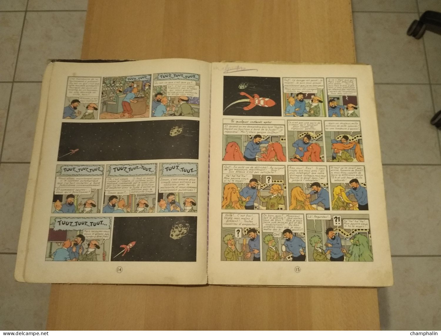 Hergé - Les Aventures de Tintin - On a marché sur la Lune - Ed Casterman Réf Série B 36 (1966) - Voir état & description