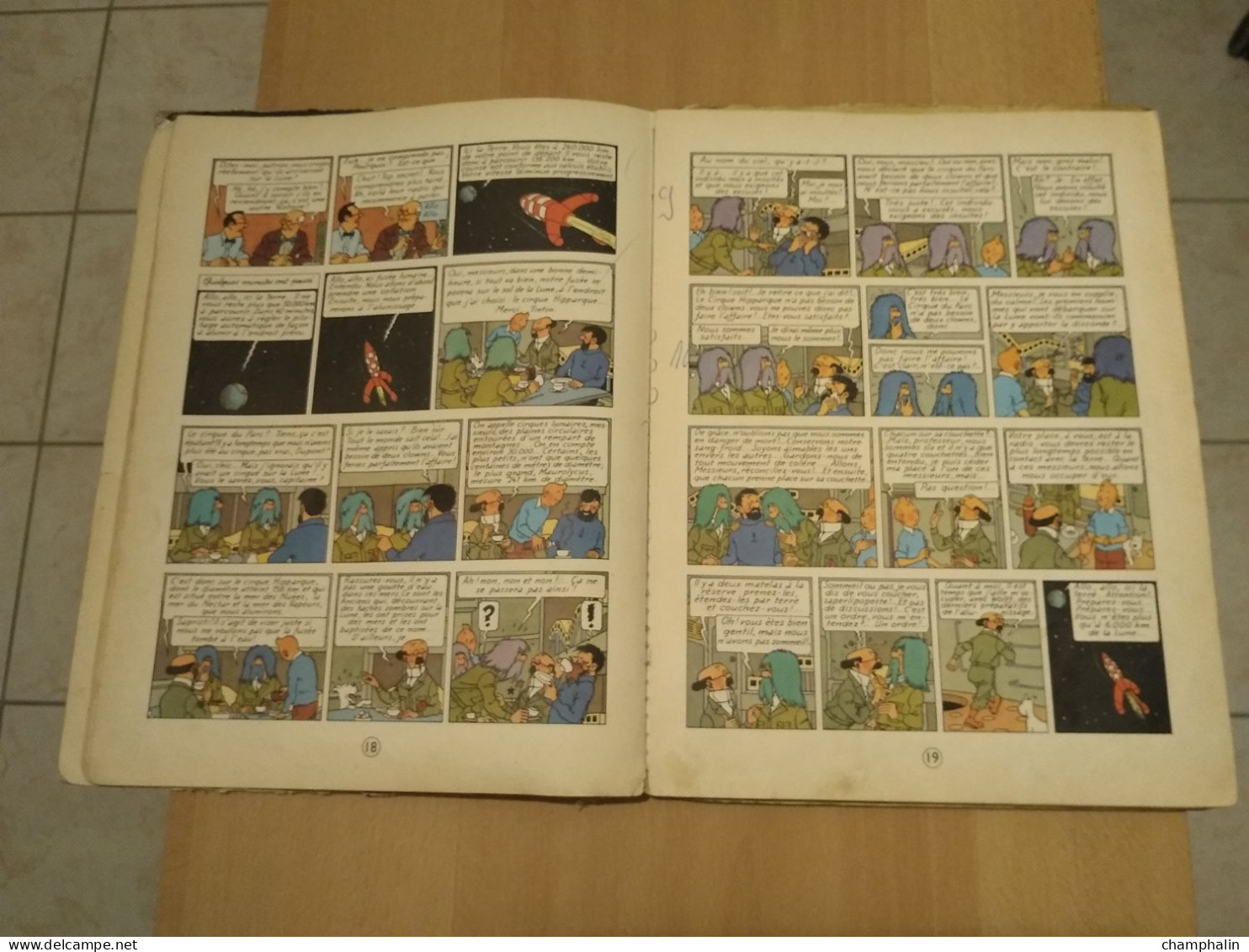 Hergé - Les Aventures de Tintin - On a marché sur la Lune - Ed Casterman Réf Série B 36 (1966) - Voir état & description