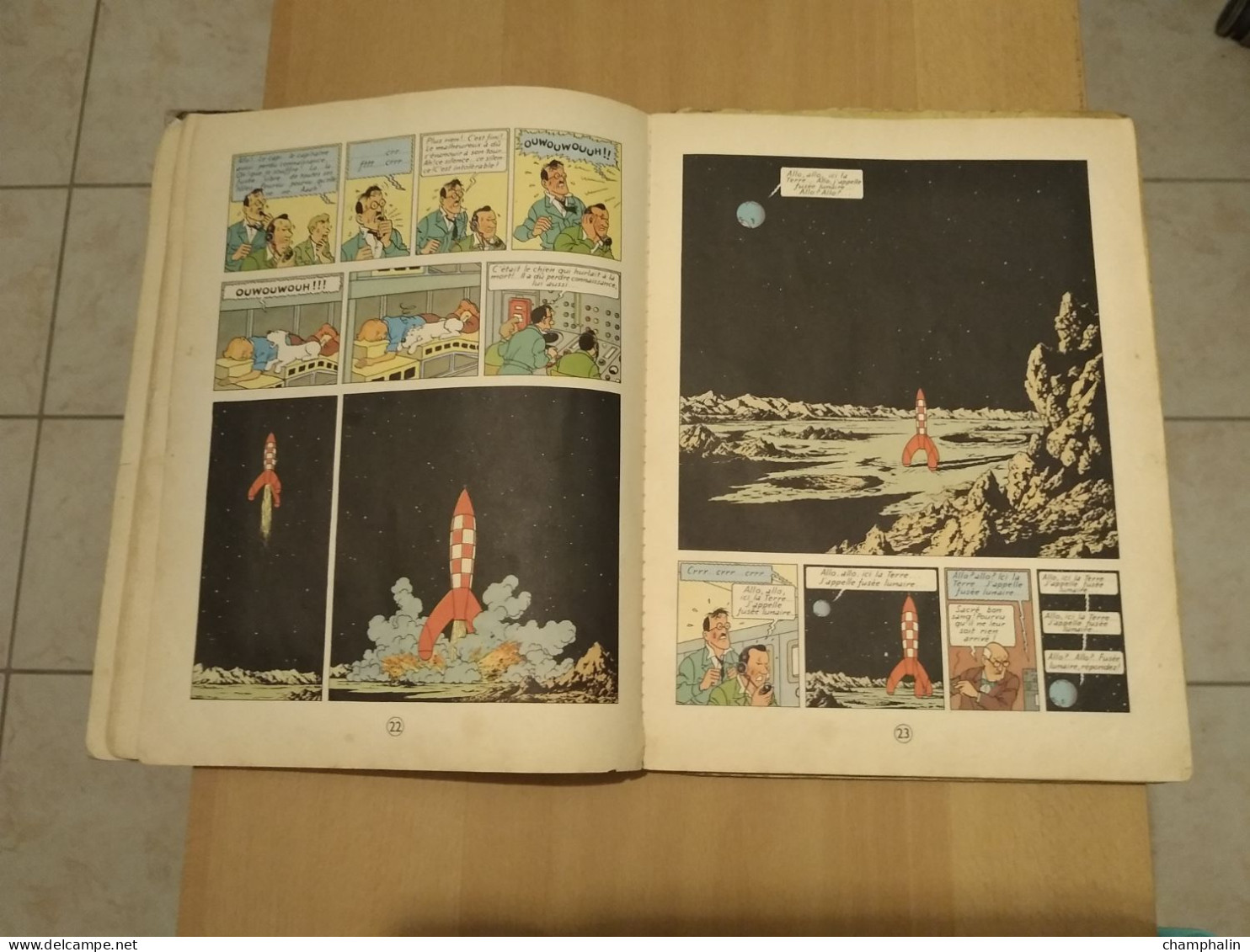 Hergé - Les Aventures de Tintin - On a marché sur la Lune - Ed Casterman Réf Série B 36 (1966) - Voir état & description