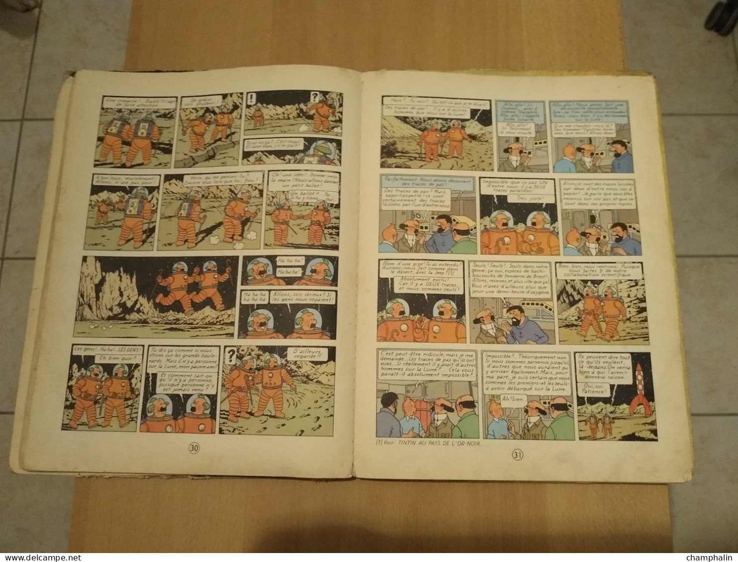 Hergé - Les Aventures de Tintin - On a marché sur la Lune - Ed Casterman Réf Série B 36 (1966) - Voir état & description