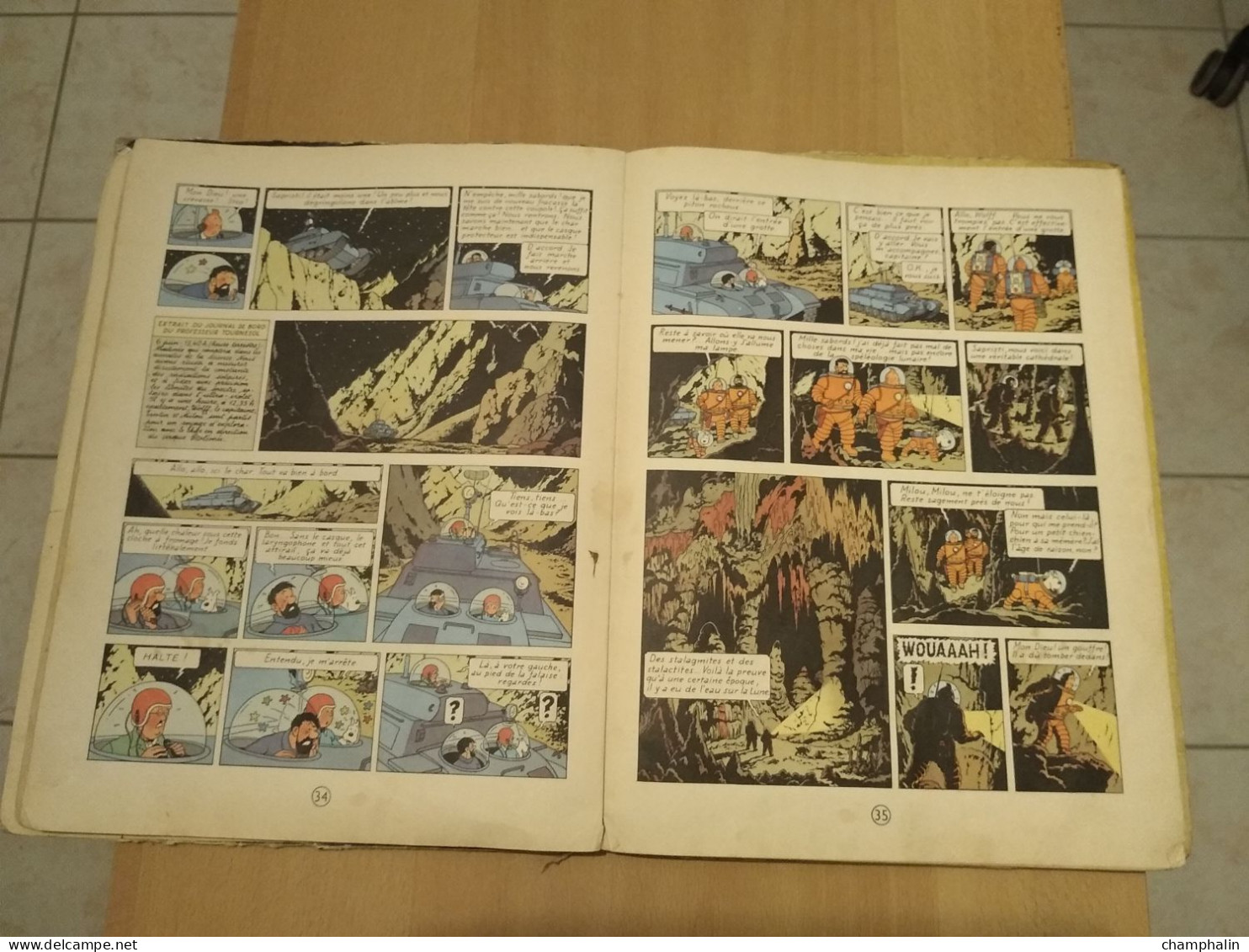 Hergé - Les Aventures de Tintin - On a marché sur la Lune - Ed Casterman Réf Série B 36 (1966) - Voir état & description