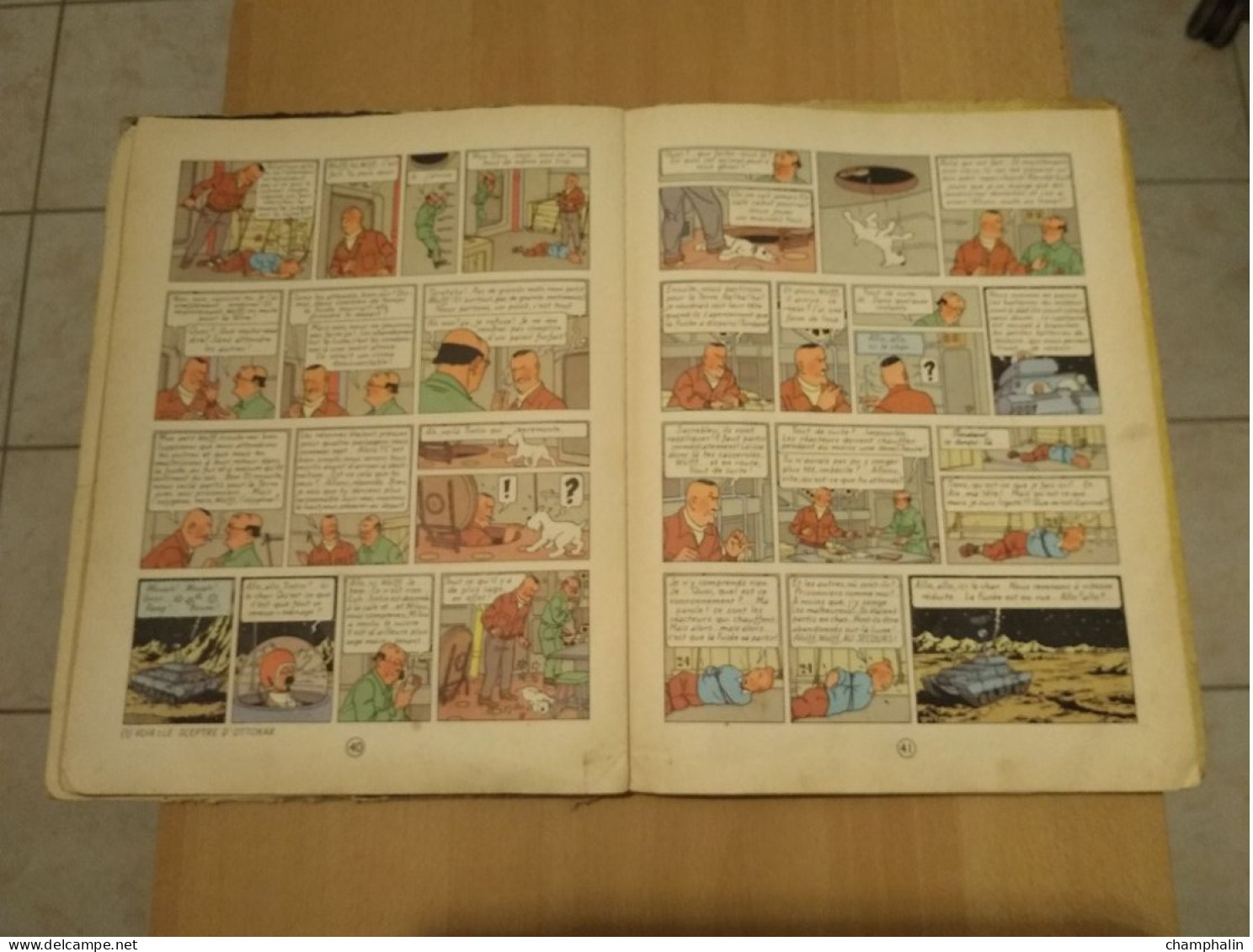 Hergé - Les Aventures de Tintin - On a marché sur la Lune - Ed Casterman Réf Série B 36 (1966) - Voir état & description