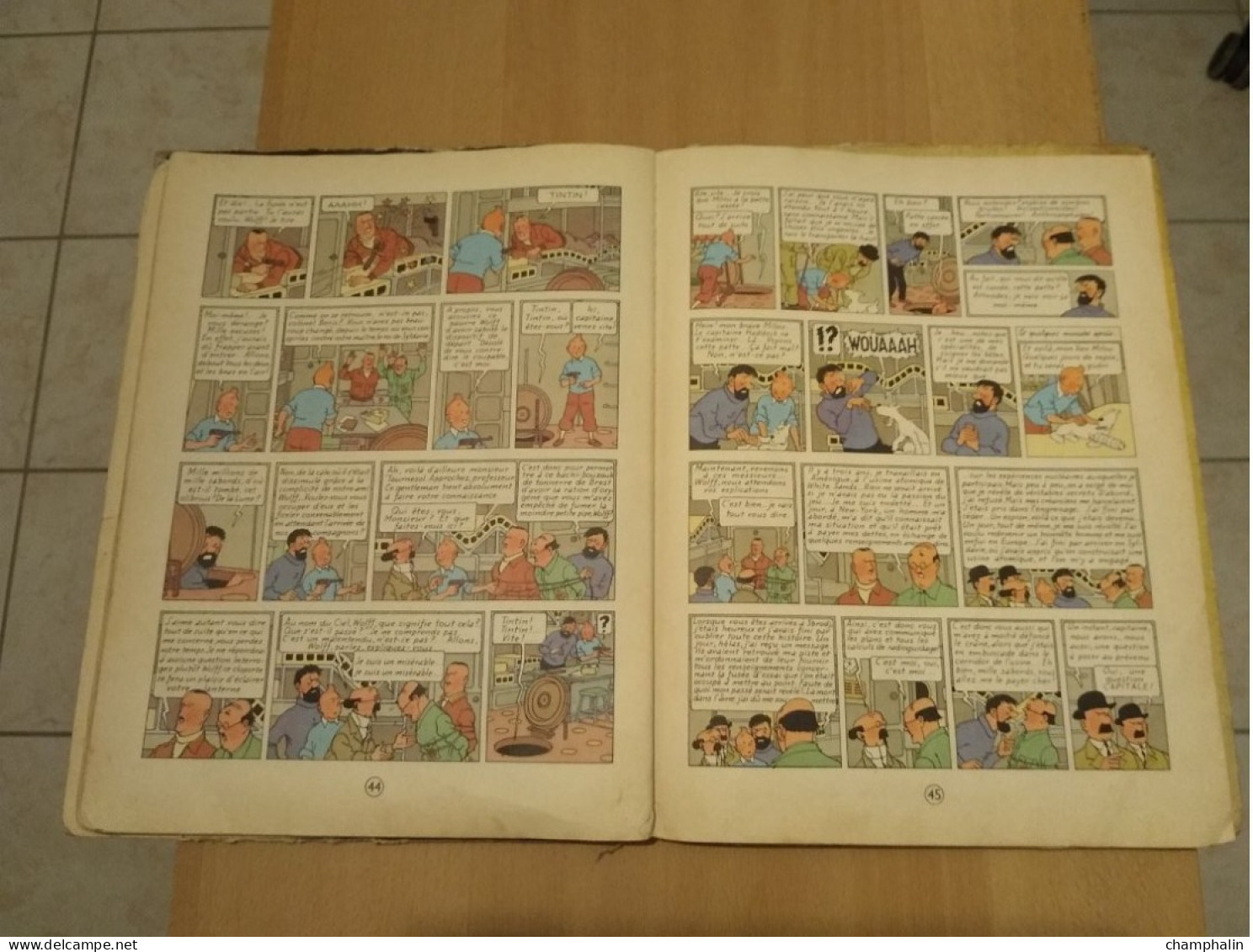 Hergé - Les Aventures de Tintin - On a marché sur la Lune - Ed Casterman Réf Série B 36 (1966) - Voir état & description