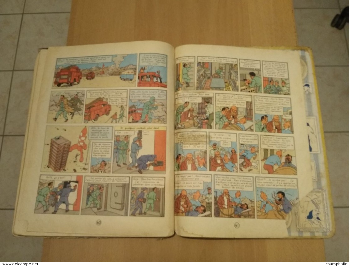 Hergé - Les Aventures de Tintin - On a marché sur la Lune - Ed Casterman Réf Série B 36 (1966) - Voir état & description