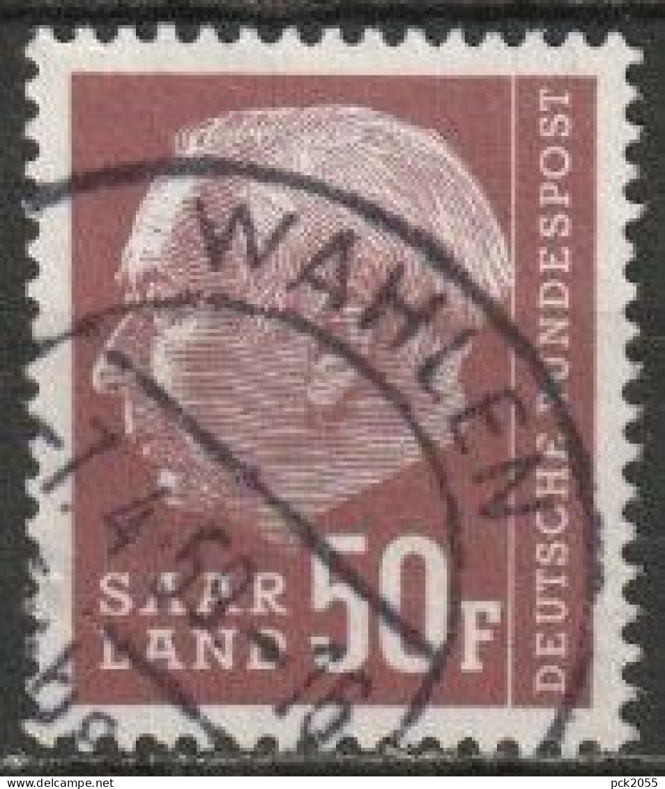 Saarland 1958 MiNr.422  O Gestempelt  Bundespräsident Theodor Heuss ( A1871) - Oblitérés