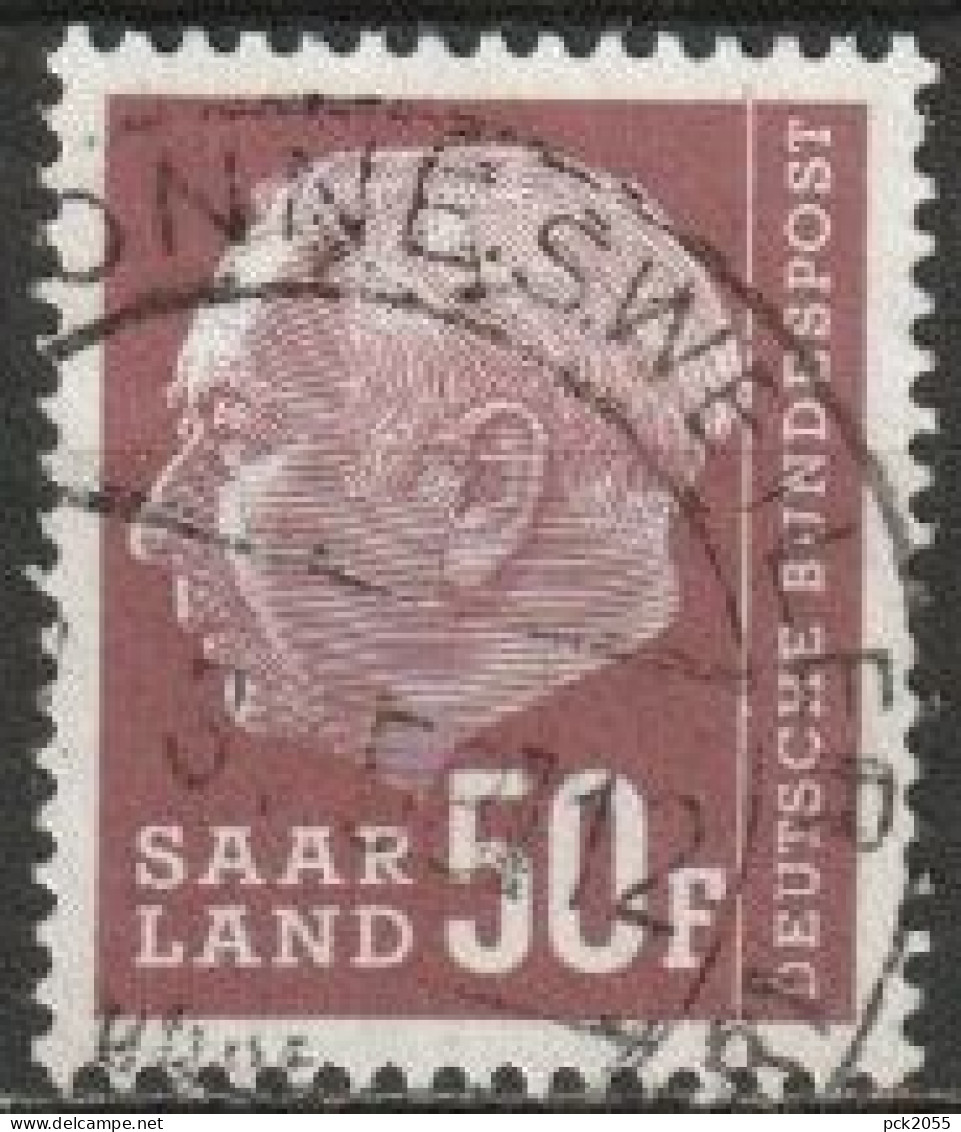 Saarland 1958 MiNr.422  O Gestempelt  Bundespräsident Theodor Heuss ( A1876/2) - Oblitérés