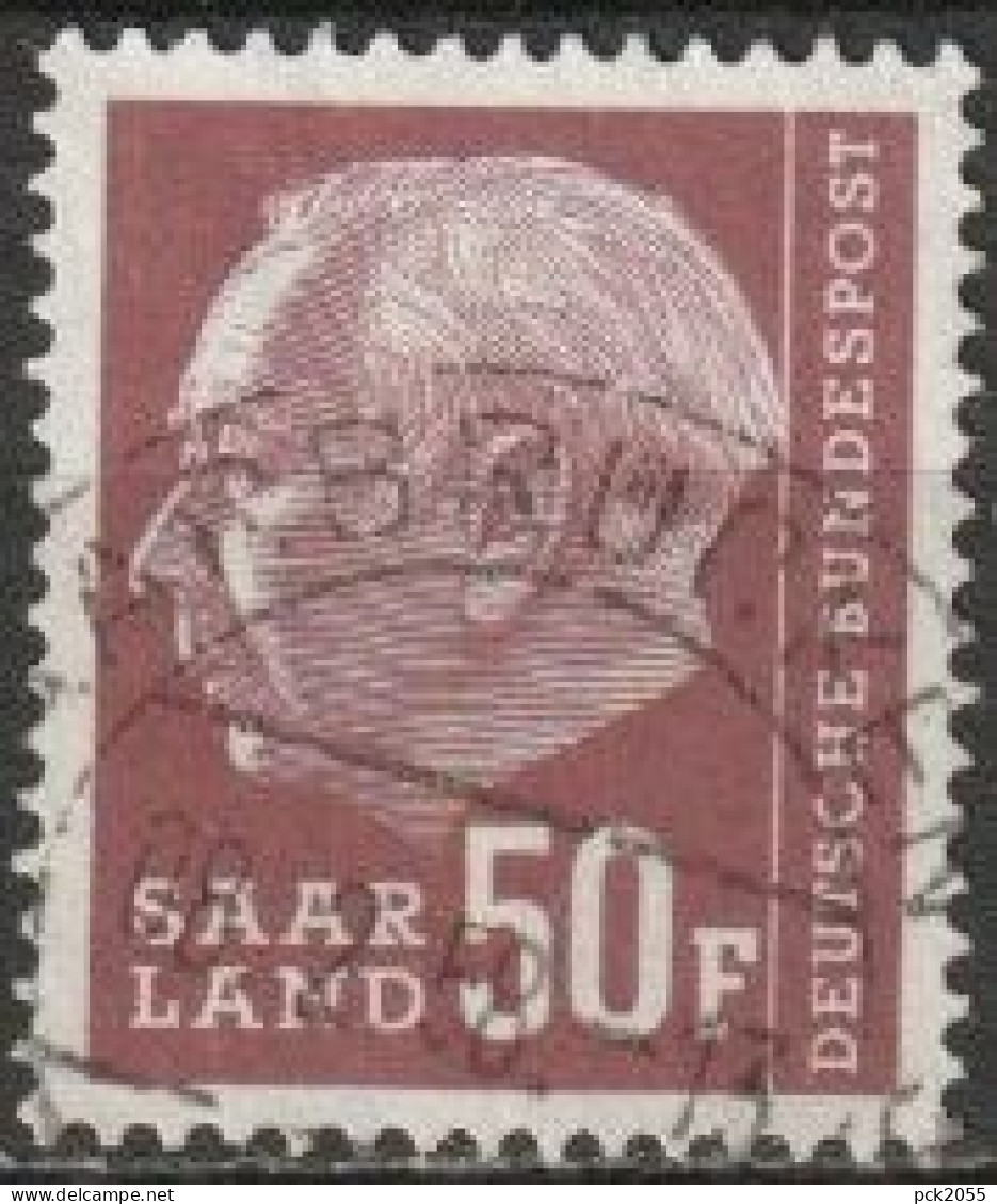 Saarland 1958 MiNr.422  O Gestempelt  Bundespräsident Theodor Heuss ( A1876/3) - Oblitérés