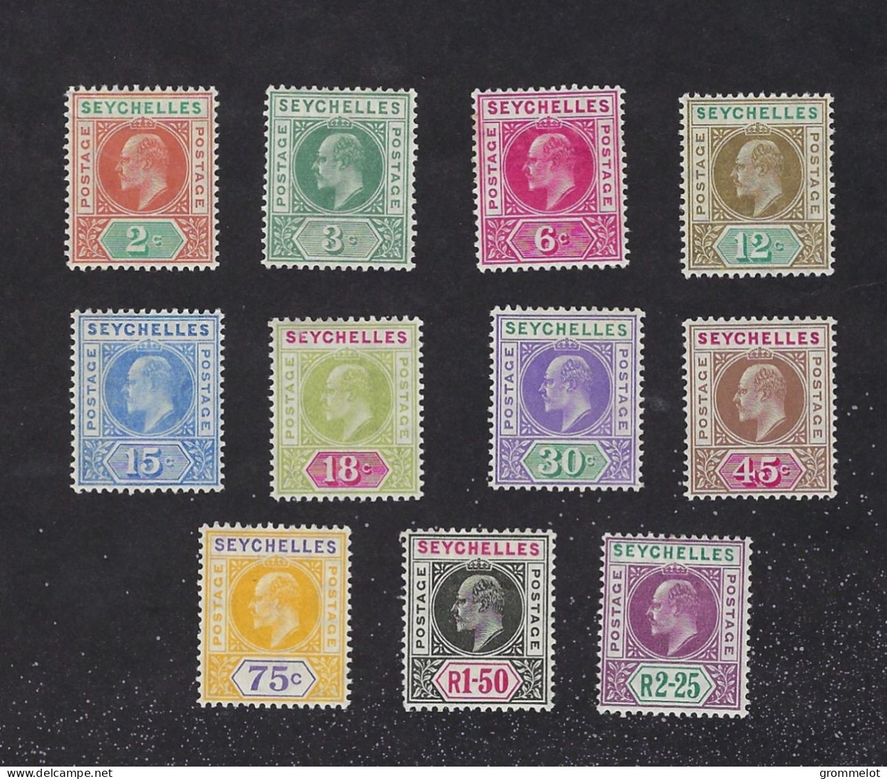 SEYCHELLES Yvert 52/62 Complète (SG 60/70)1906 Neufs Légère  Marque De Charnière (Mint *) Perf 14,Très Beaux, Very Fine - Seychellen (...-1976)