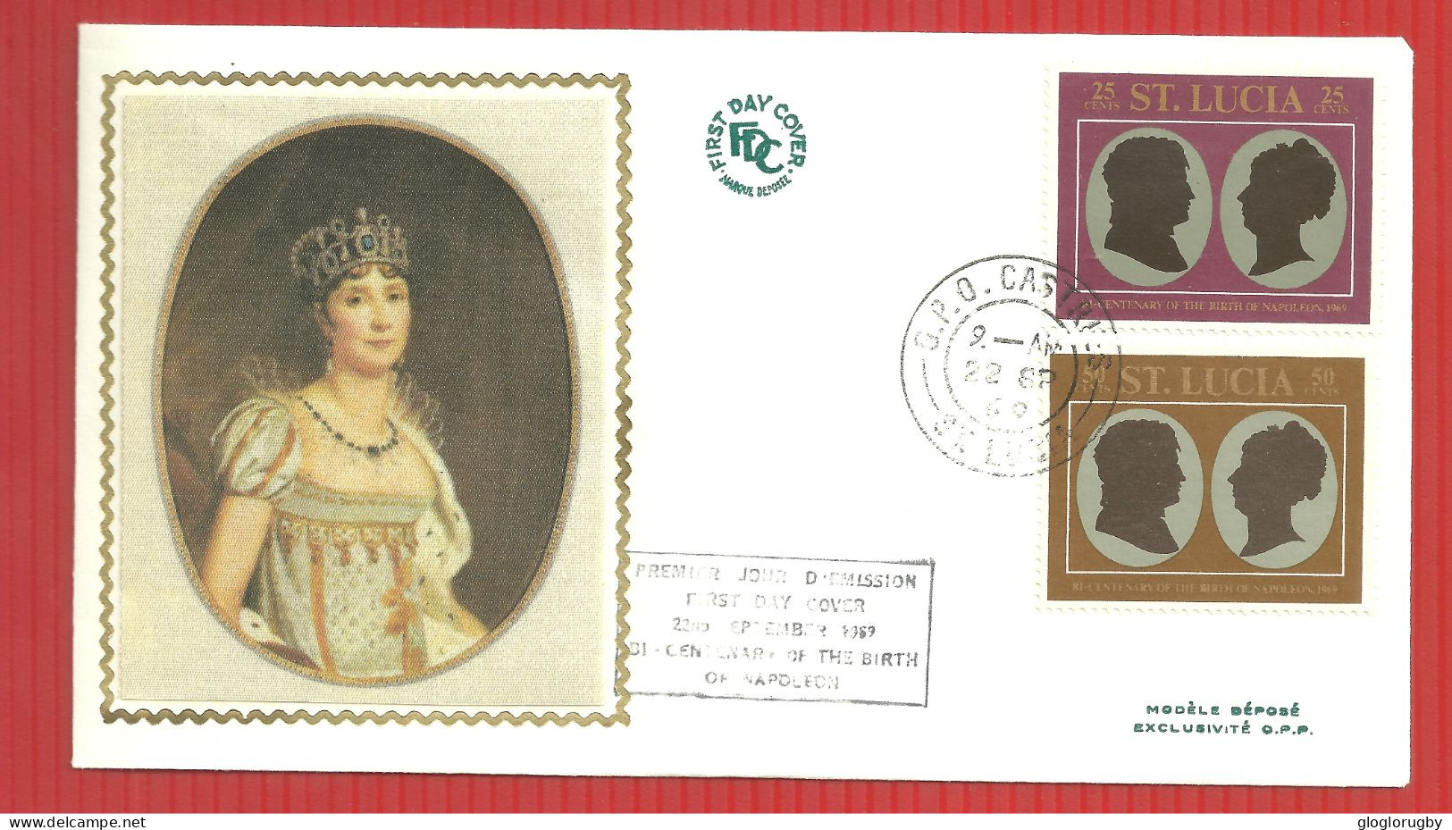 2 FDC SUPERBES  ENVELOPPE S PREMIER JOUR  NAPOLEON ET JOSEPHINE  SAINTE LUCIE 22 9 1969 - Napoleon