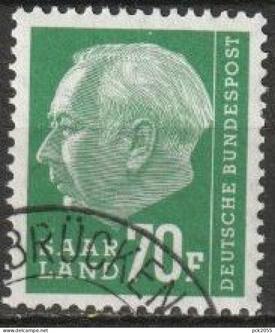 Saarland 1958 MiNr.423  O Gestempelt  Bundespräsident Theodor Heuss ( A1920) - Oblitérés