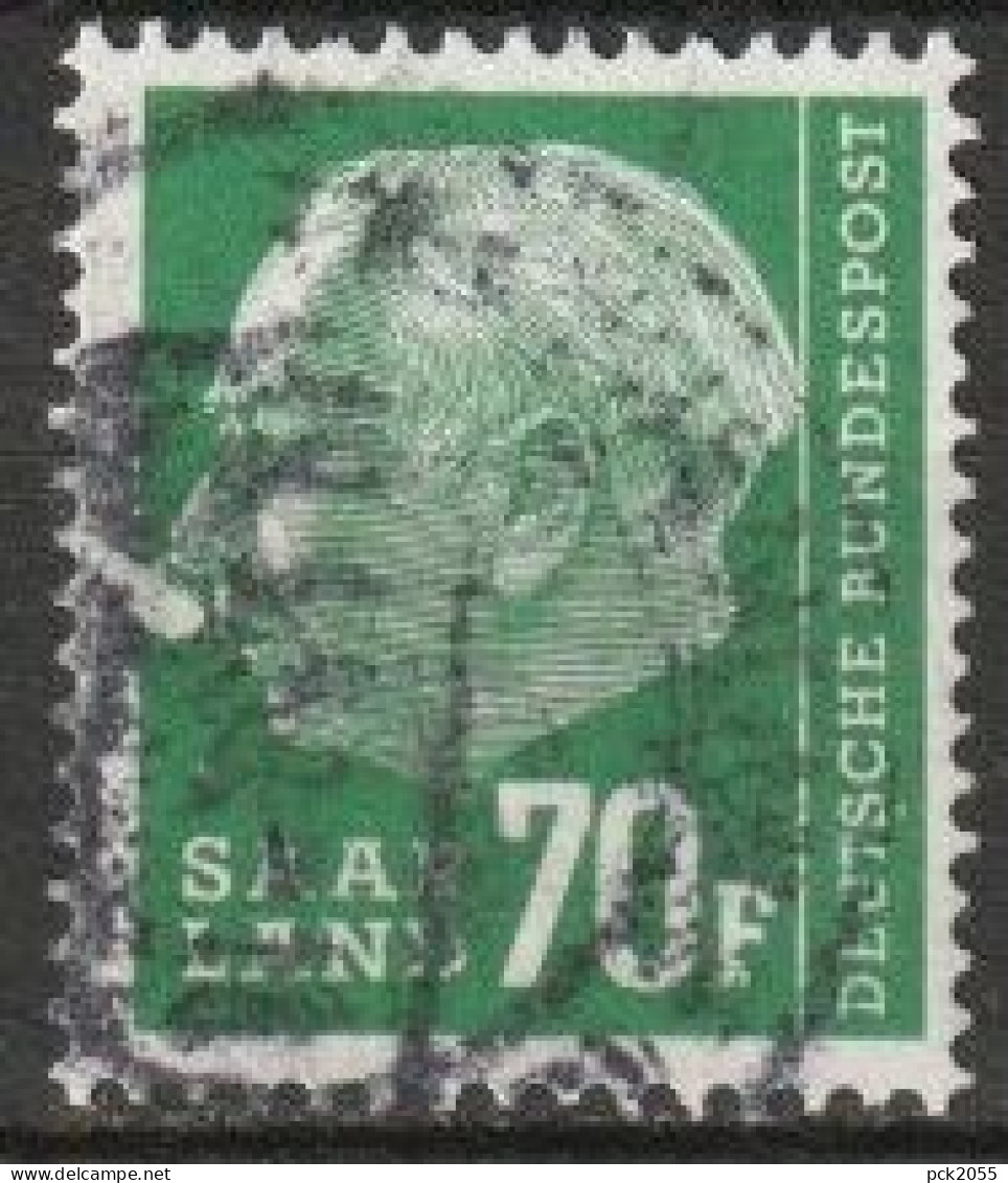 Saarland 1958 MiNr.423  O Gestempelt  Bundespräsident Theodor Heuss ( A1920/2) - Oblitérés