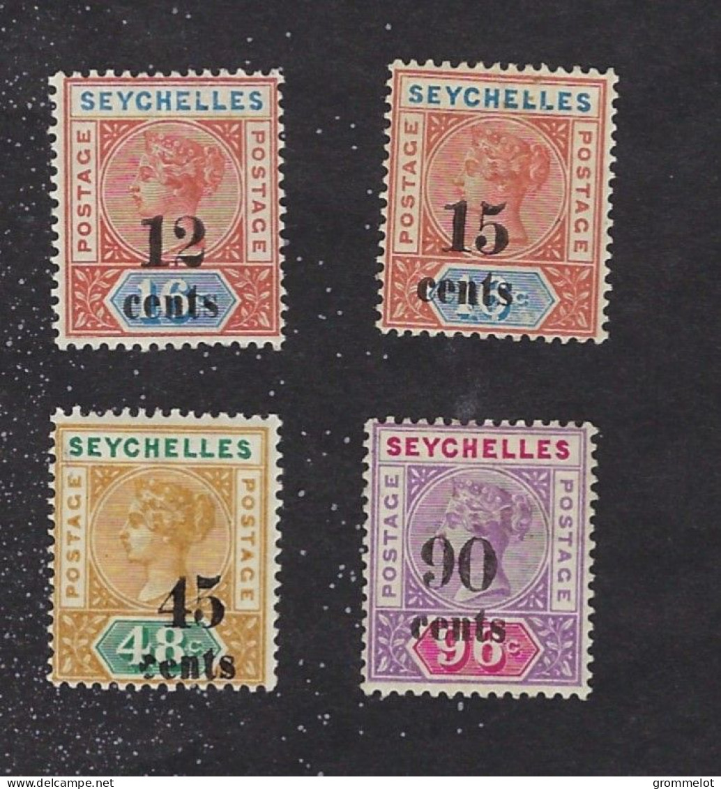SEYCHELLES Yvert 10/13 Pl I (SG 16-18-20-21 Die I)1893 Neufs Légère  Marque De Charnière (Mint *)Très Beaux, Very Fine - Seychelles (...-1976)