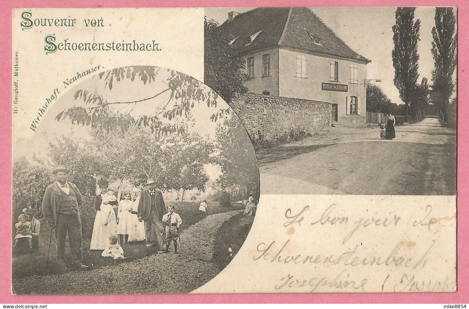 SAS1391  CPA Postkarte WITTENHEIM (Haut-Rhin)  Souvenir Von Schoenensteinbach - Wirthschaft Neuhauser  ++++ - Wittenheim
