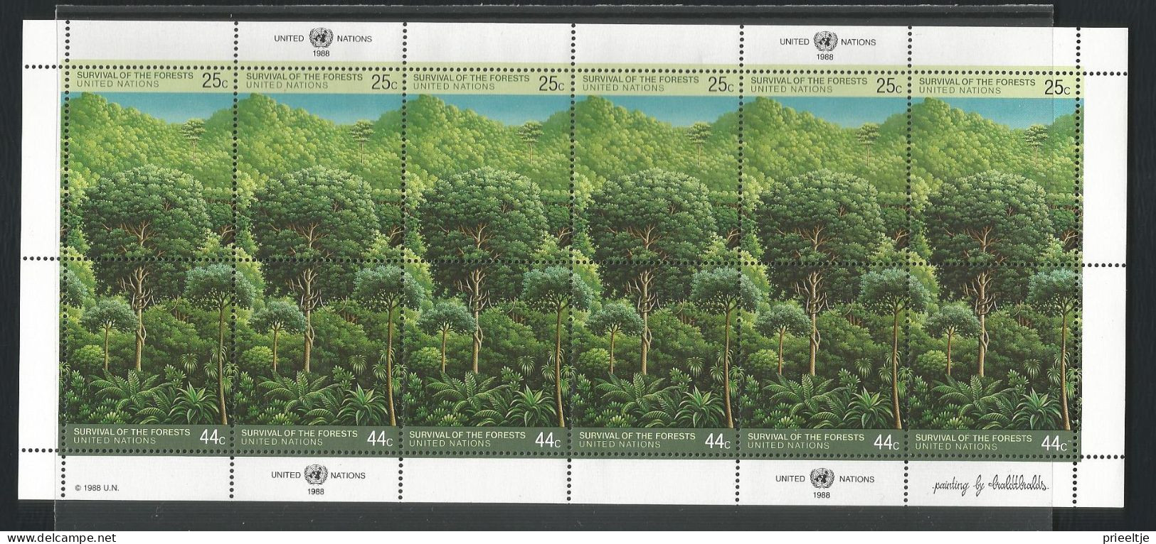 United Nations NY 1988 Forest Sheet Y.T. 515/516 ** - Blocks & Sheetlets