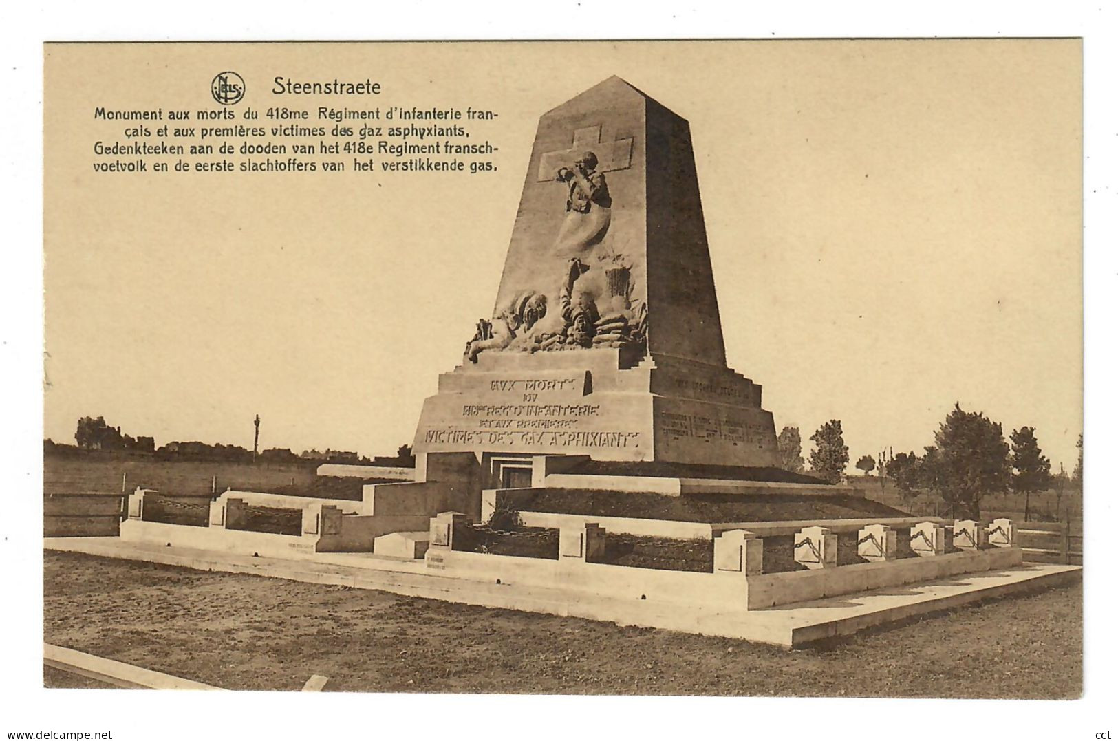 Steenstraete  Steenstrate  Bikschote  Langemark-Poelkapelle   Monument Aux Morts Du 418me Régiment D'Infanterie - Langemark-Poelkapelle