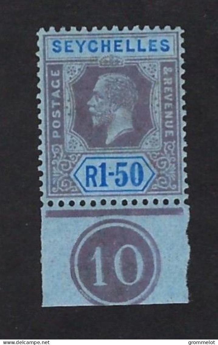 SEYCHELLES Yvert 87 Pl II (SG 95a Die II)  1917/20 Neuf  Légère Marque De Charnière (Mint *)Très Beau, Very Fine - Seychellen (...-1976)