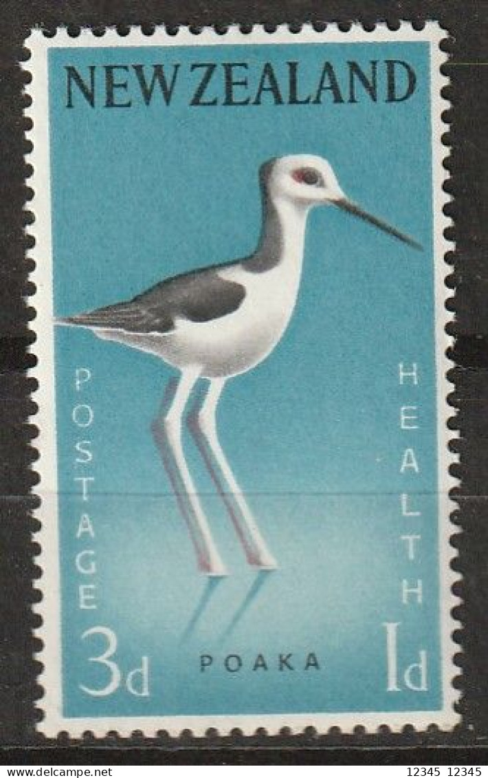 Nieuw Zeeland 1959, Postfris MNH, Shift Of Red Color, The Thin Stilts - Abarten Und Kuriositäten