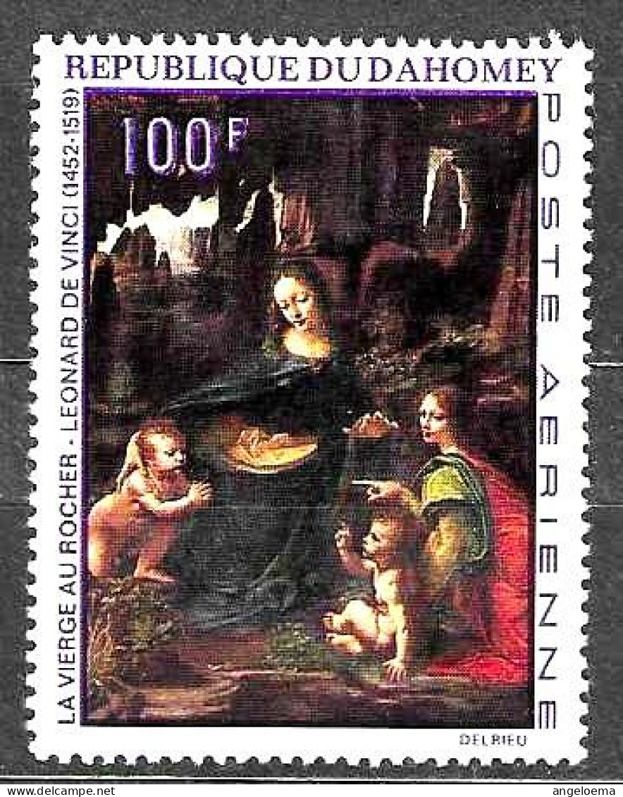 DAHOMEY - 1969 LEONARDO Madonna Con Bambino S.Giovannino E Un Angelo (Madonna Delle Rocce) (Louvre, Parigi) Nuovo** MNH - Madonna