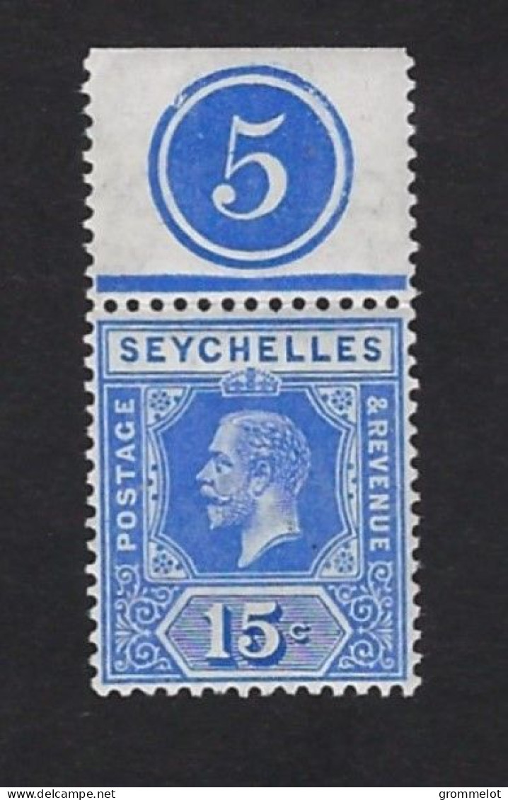 SEYCHELLES Yvert 79 Chiffre 5 (SG 87)  1917/20 Neuf  Infime Marque De Charnière (Mint *)Très Beau, Very Fine - Seychellen (...-1976)