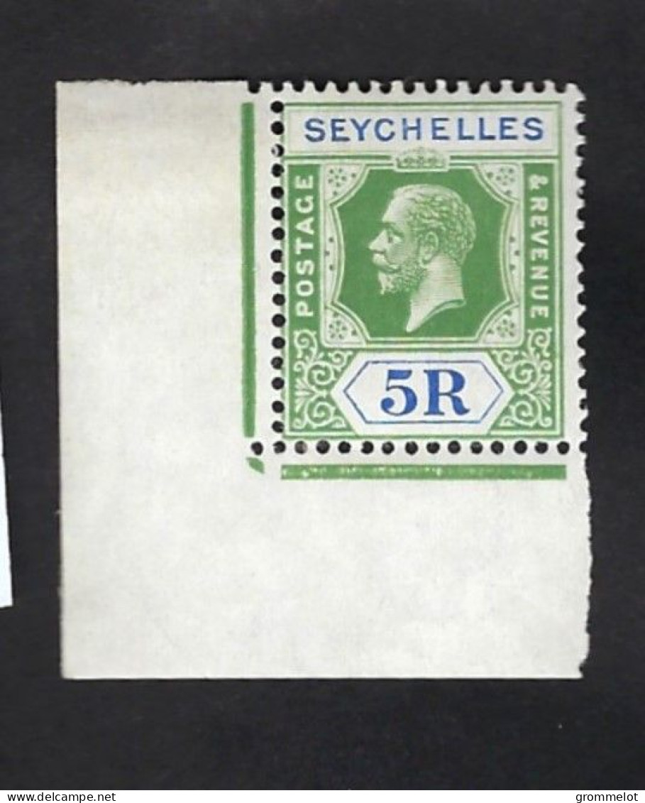 SEYCHELLES Yvert 110 (SG 123) 1921/32, Coin De Feuille, Neuf Sans Trace De Charnière (Mint NH)Très Beau, XF - Seychelles (...-1976)