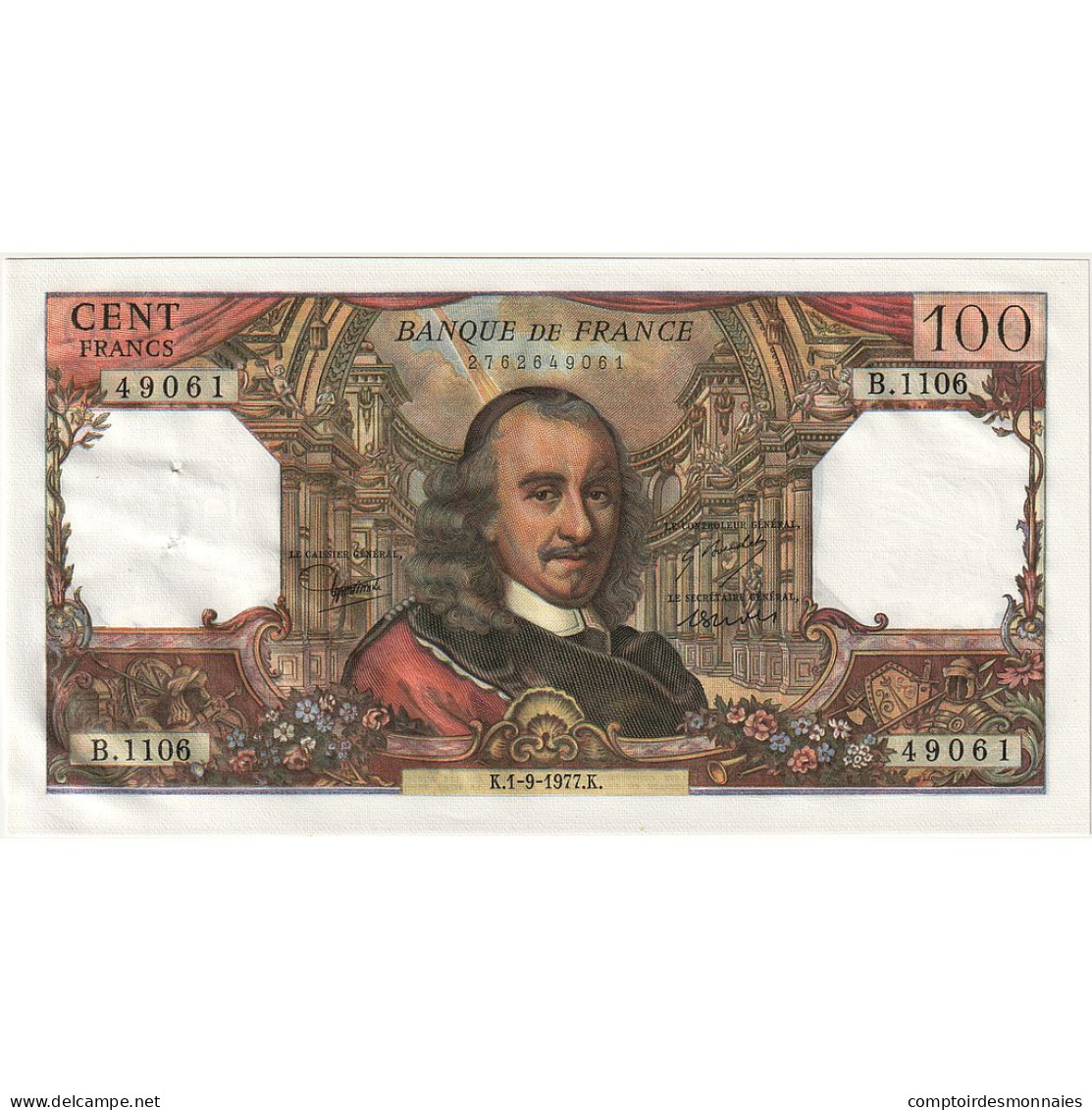 France, 100 Francs, Corneille, 1977, 49061, SPL, Fayette:65.59, KM:149f - 100 F 1964-1979 ''Corneille''