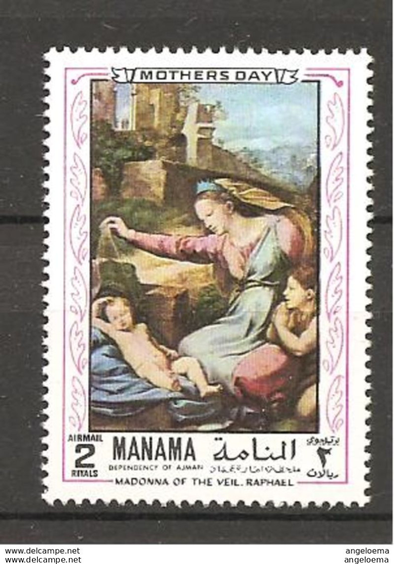 MANAMA - 1970 RAFFAELLO Madonna Col Diadema Blu (Louvre, Parigi) Nuovo** MNH - Madonne