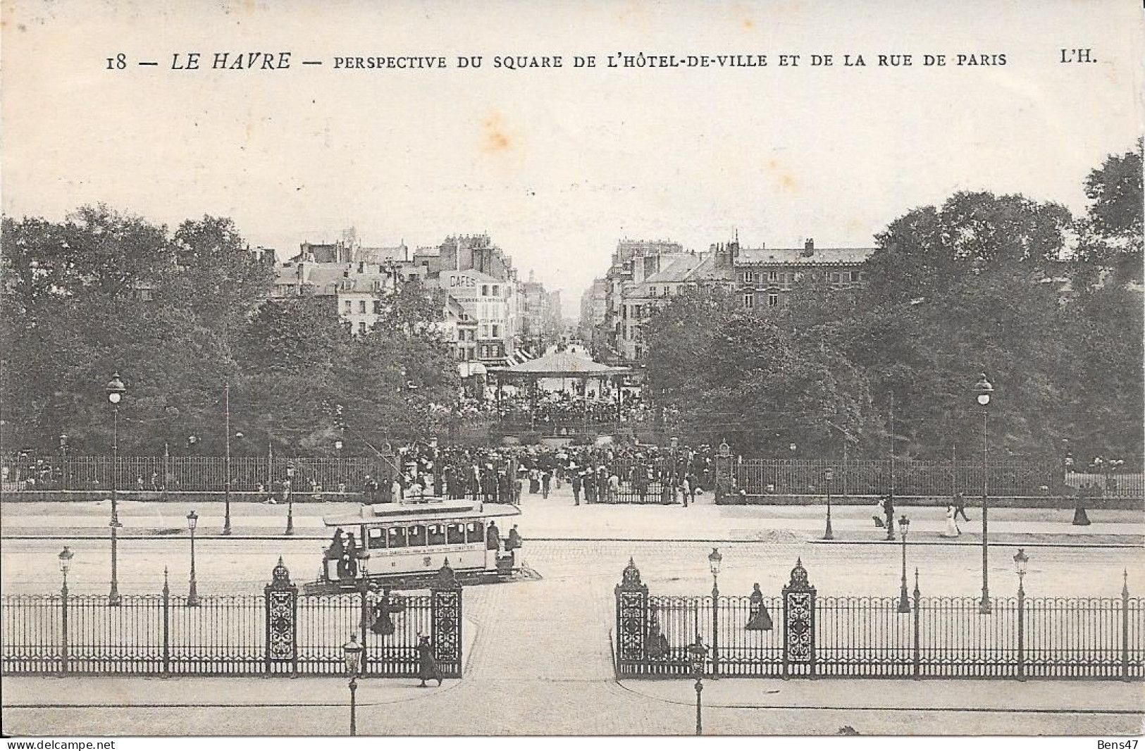 76 Le Havre Perspective Du Square De L'Hôtel De Ville Et La Rue De Paris - Square Saint-Roch