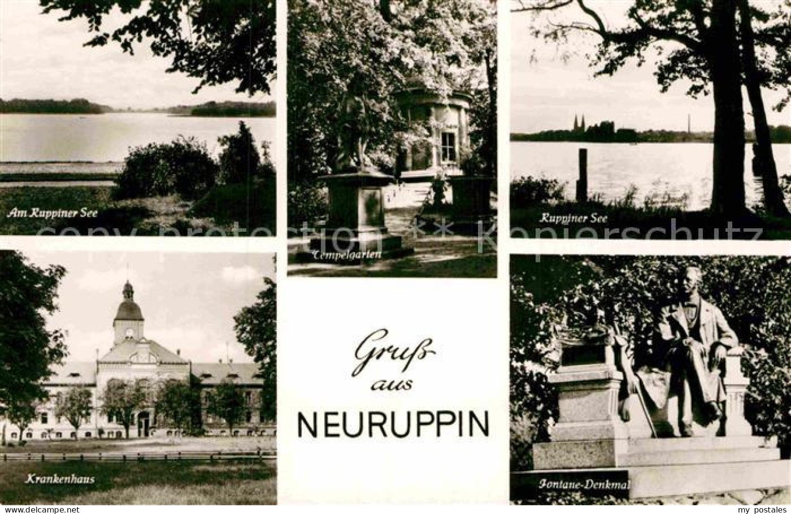 72900612 Neuruppin See Krankenhaus Fontane Denkmal Tempelgarten Neuruppin - Neuruppin