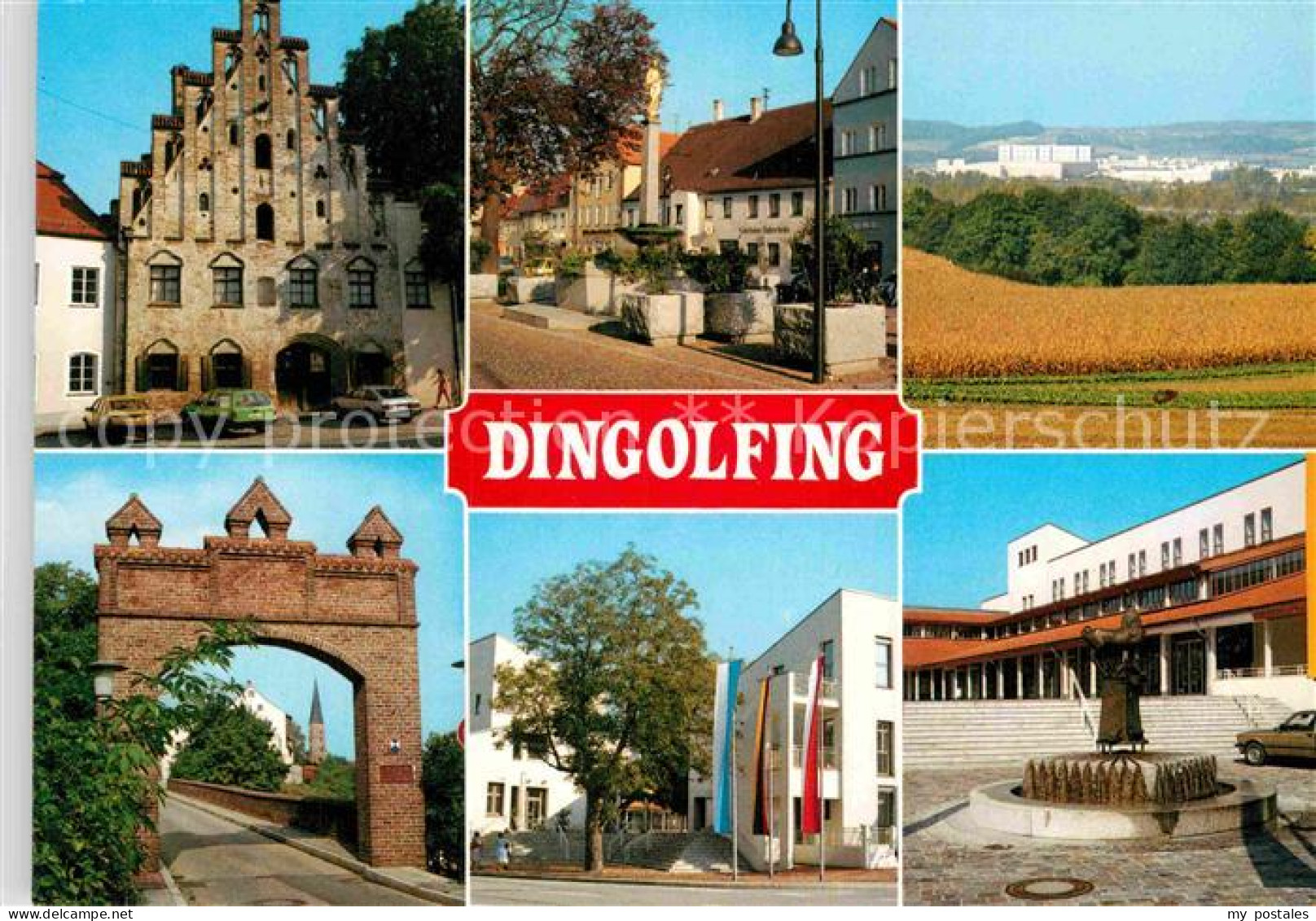 72900070 Dingolfing Isar Kirche Stadttor Brunnen Denkmal Gesamtansicht  Dingolfi - Dingolfing