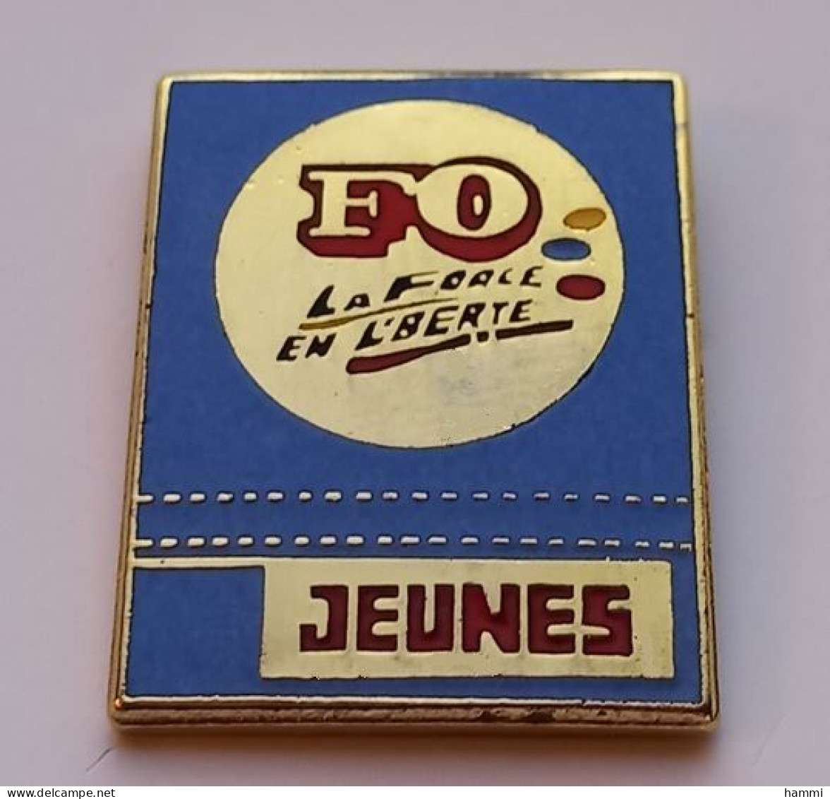 P52 Pin's SYNDICAT FO La Force En Liberté Jeunes Qualité EGF Achat Immédiat - Administración