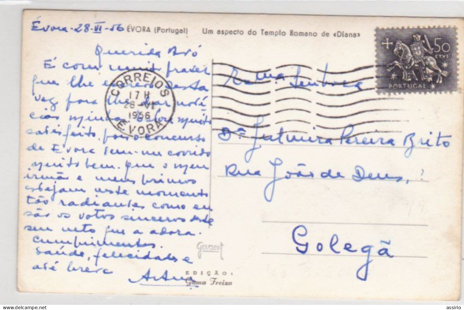 Portuga -Évora  Circulou  Em 1956 - Evora