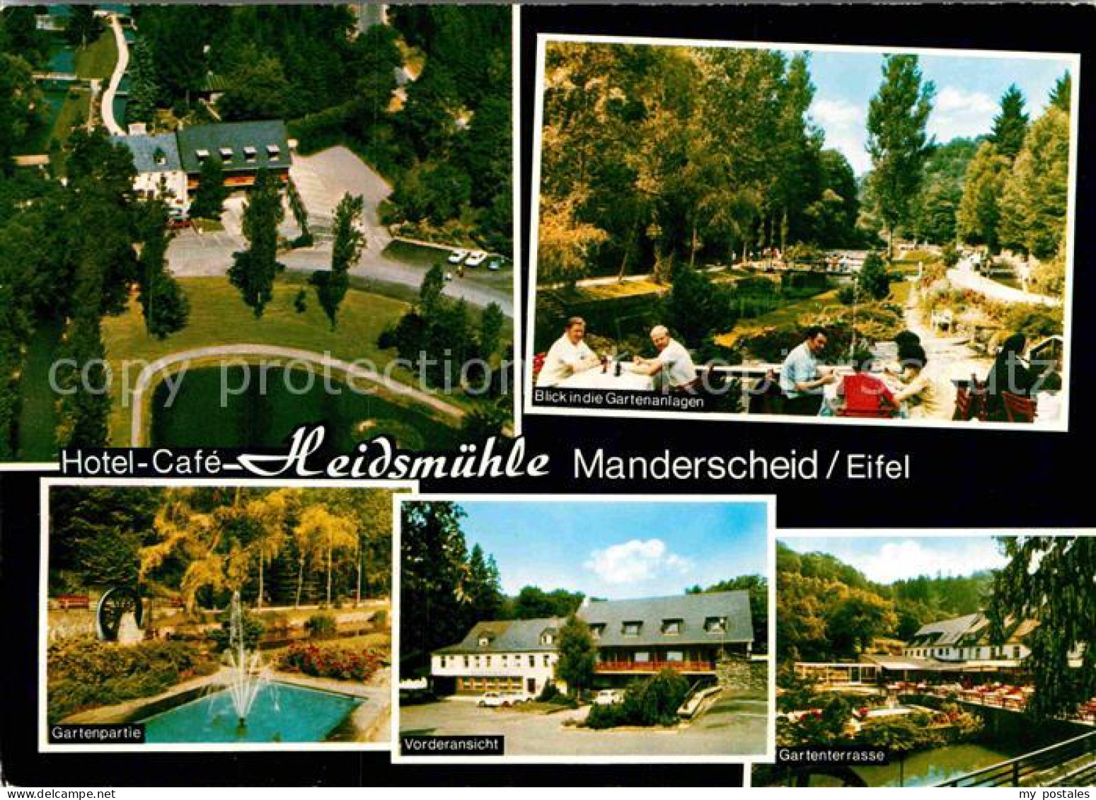 72898959 Manderscheid Eifel Hotel Cafe Heidsmuehle Gartenpartie Vorderansicht Te - Manderscheid