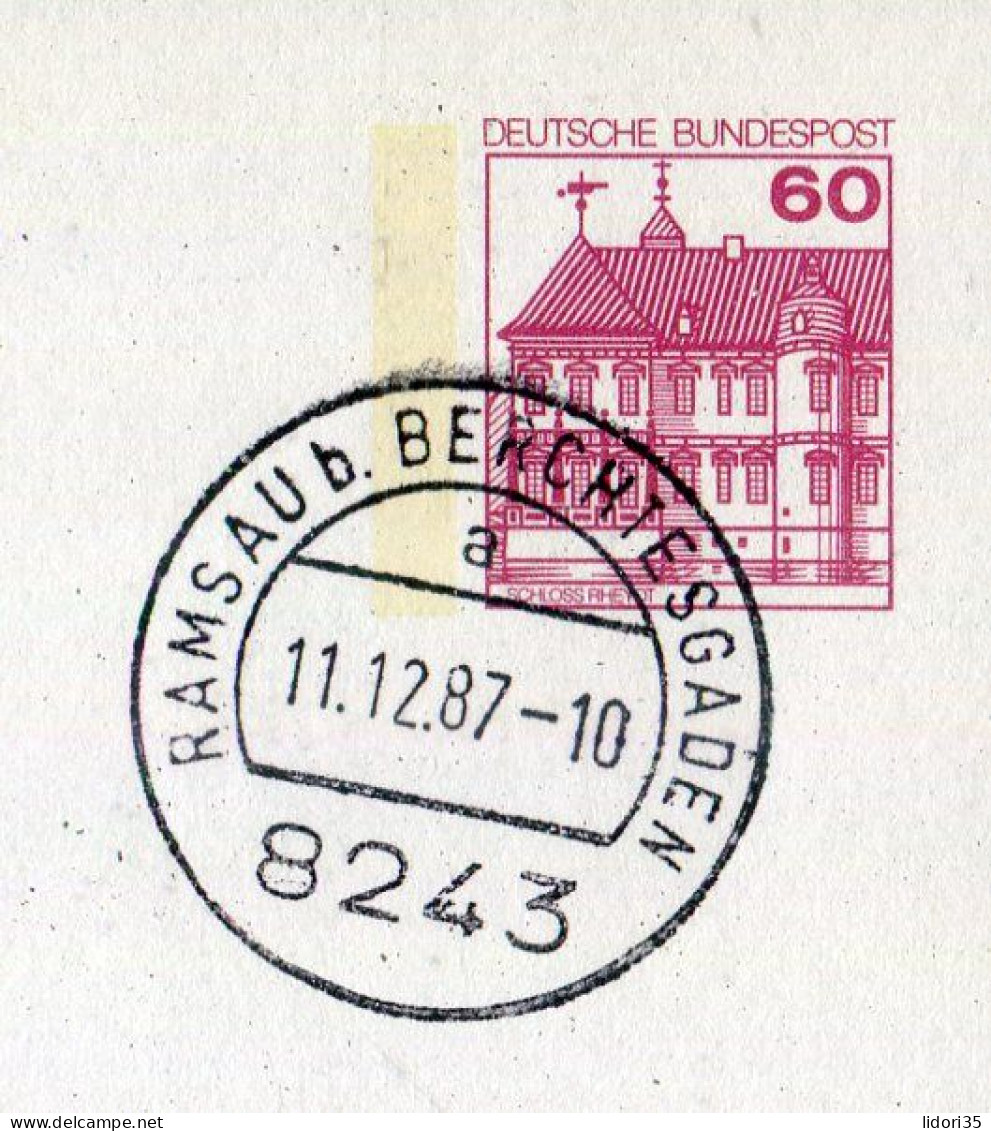 "BUNDESREPUBLIK DEUTSCHLAND" 1987, Bildpostkarte Mit Bildgleichem Stempel Ex "RAMSAU" (70164) - Geïllustreerde Postkaarten - Gebruikt