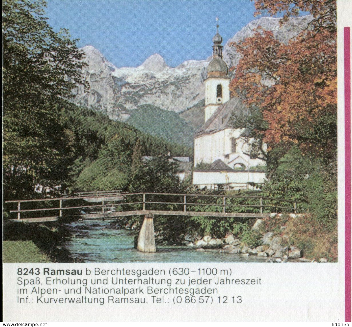 "BUNDESREPUBLIK DEUTSCHLAND" 1987, Bildpostkarte Mit Bildgleichem Stempel Ex "RAMSAU" (70164) - Illustrated Postcards - Used