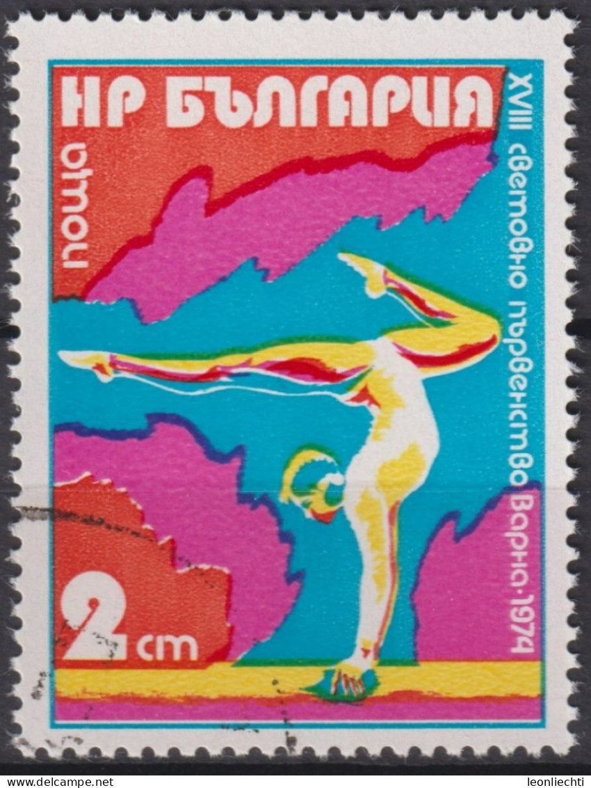 1974 Bulgarien ° Mi:BG 2369, Sn:BG 2204, Yt:BG 2111, World Gymnastics Championships, Varna, Female Gymnast - Gebraucht