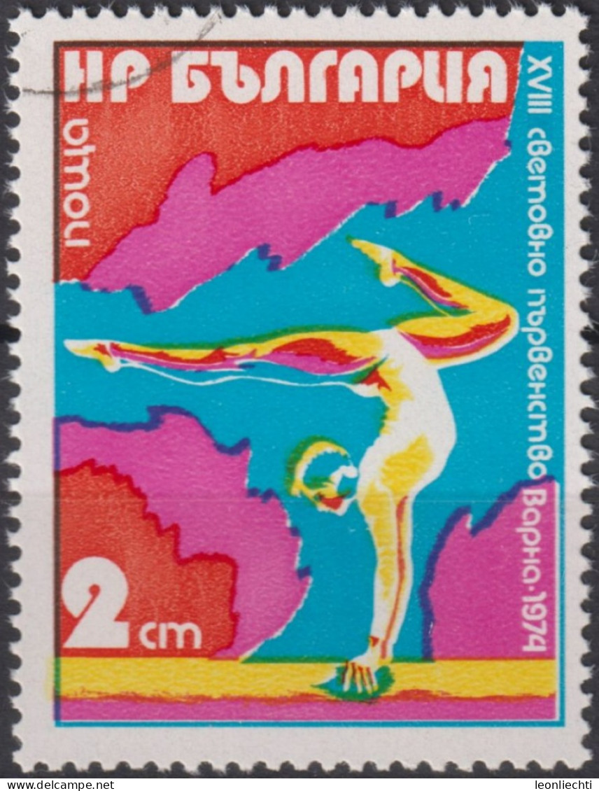 1974 Bulgarien ° Mi:BG 2369, Sn:BG 2204, Yt:BG 2111, World Gymnastics Championships, Varna, Female Gymnast - Gebraucht
