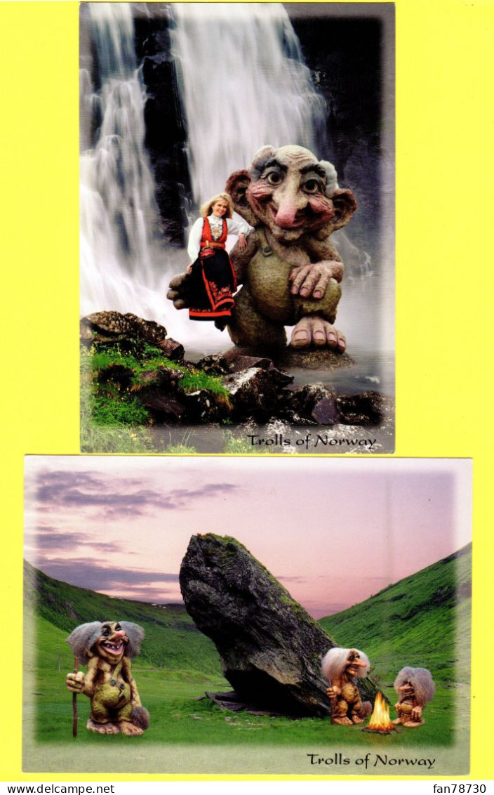 Trolls Of Norway X 2 - 1997 Par Ny Form - Carte N° 20 Et 25 - Fairy Tales, Popular Stories & Legends