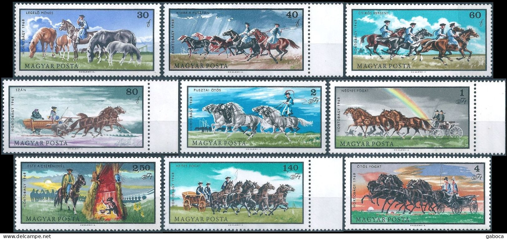 C5649 Hungary National Park Hortobágy Horse Job Transport Nature Protection Full Set MNH - Natur