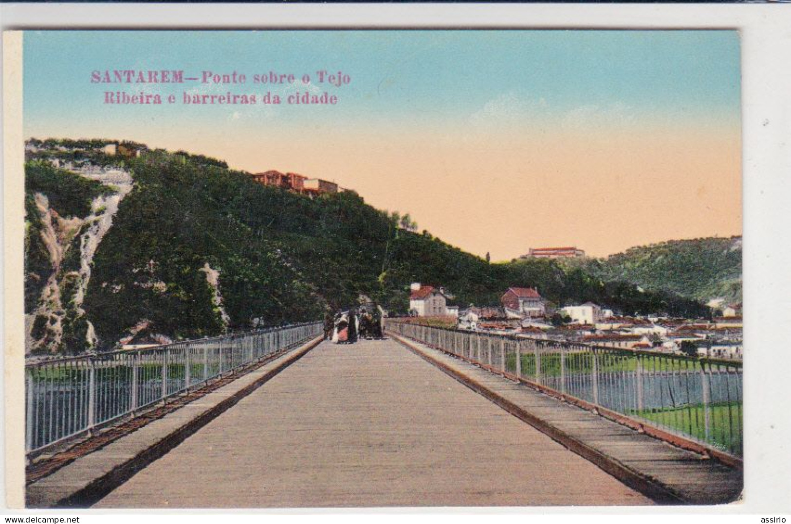 Portuga -Santarém  -Ponte Sobre O Tejo E Barreiras Da Cidade Circulou Em 1914 - Santarem