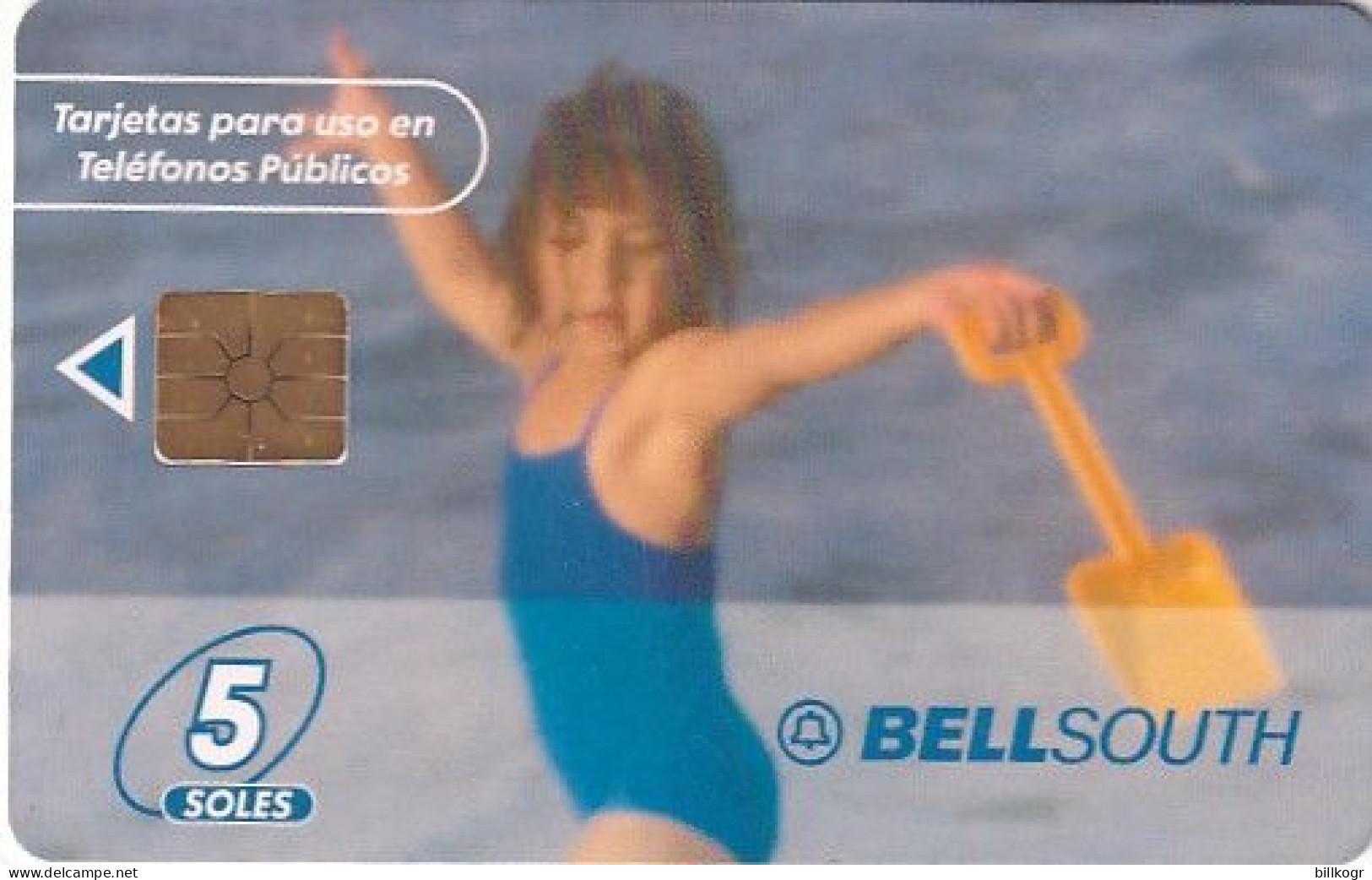 PERU - Little Girl On The Beach, BellSouth Telecard, Tirage %50000, 03/00, Used - Peru