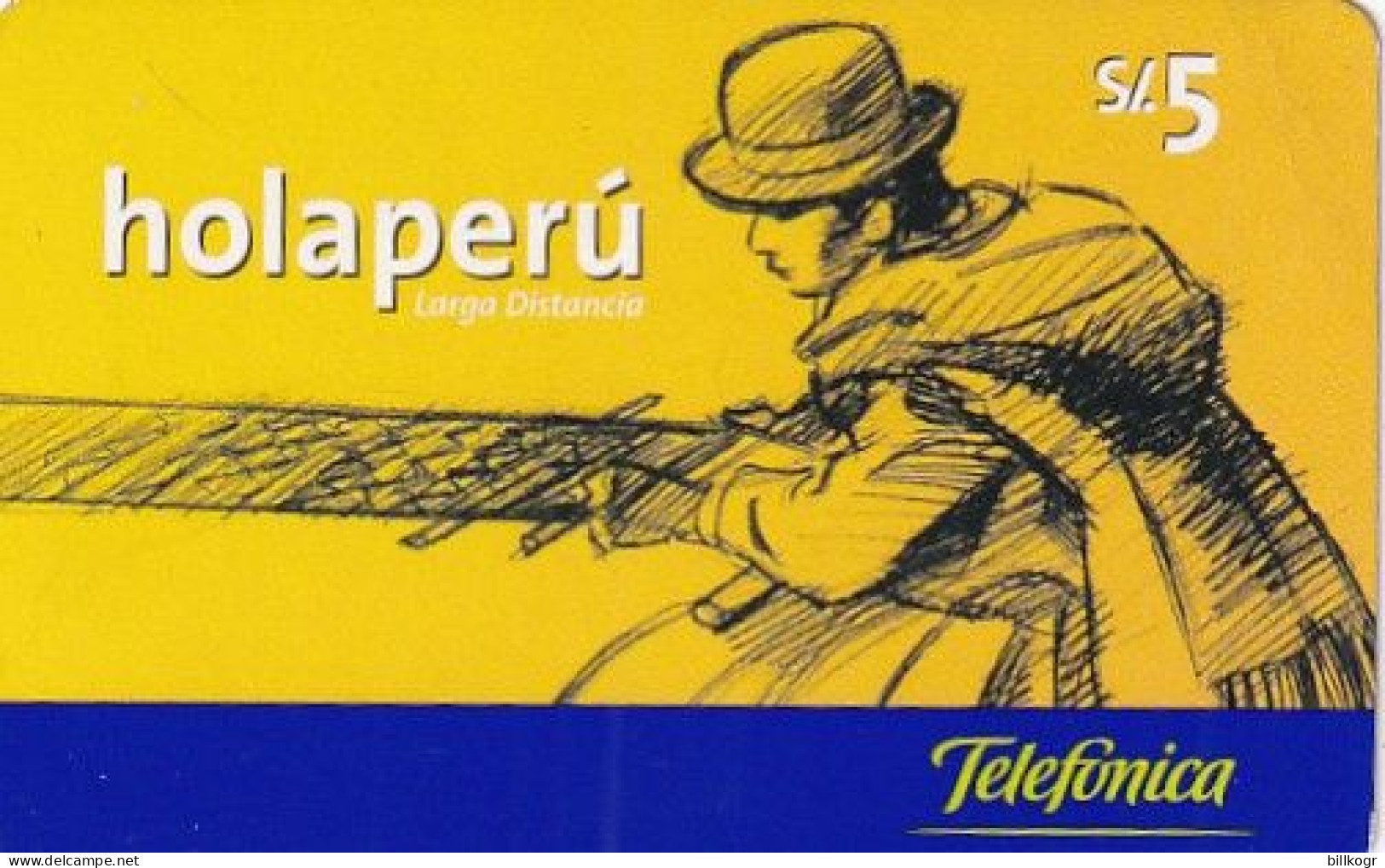 PERU - HolaPeru, Telefonica Prepaid Card S/.5, 01/05, Used - Perù