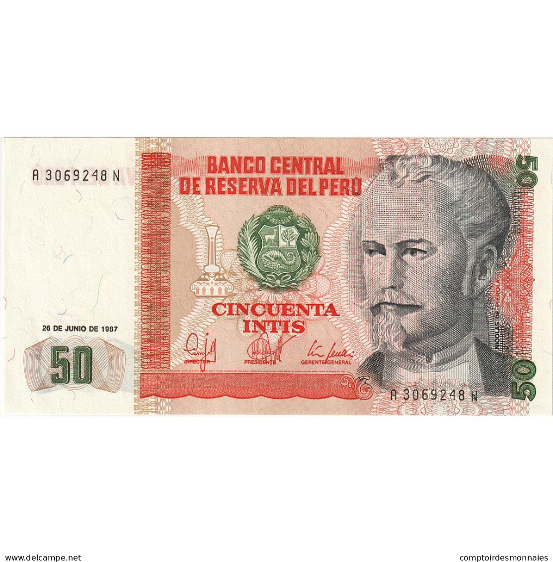 Billet, Pérou, 50 Intis, 1987-06-26, KM:131b, NEUF - Perù