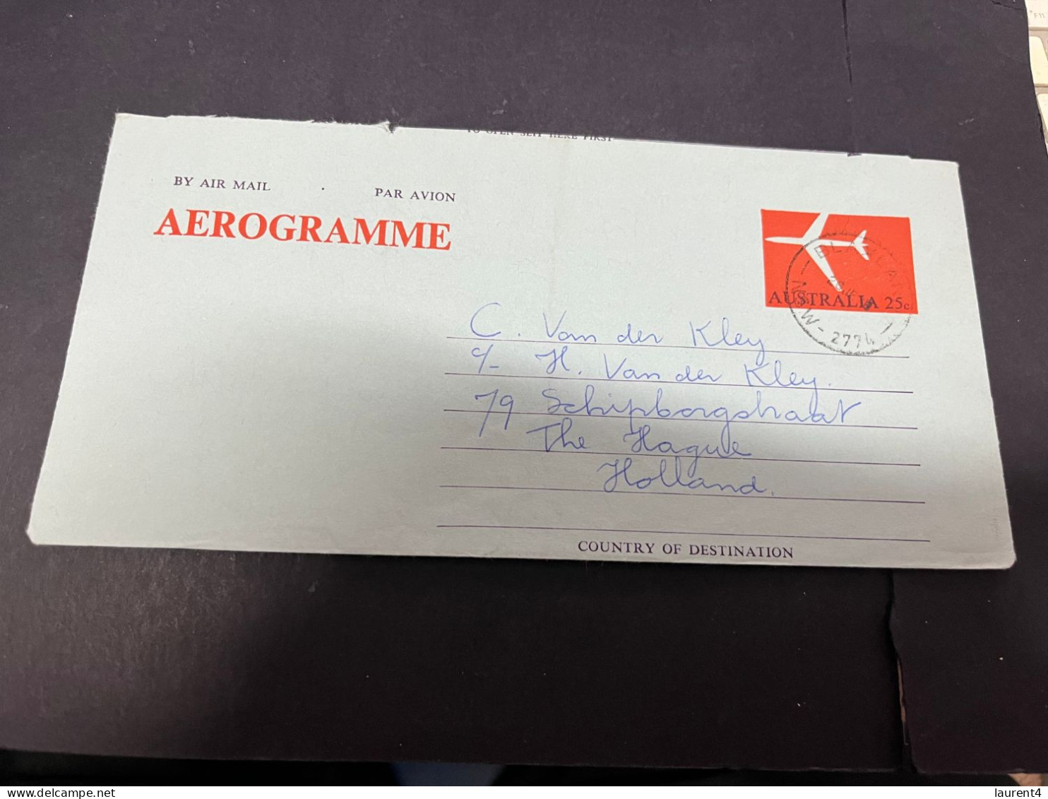 25-2-2024 (1 Y 14) Australia (1 Aerogramme Covers) 25 C (posted To Netherlands) - Aerogramme