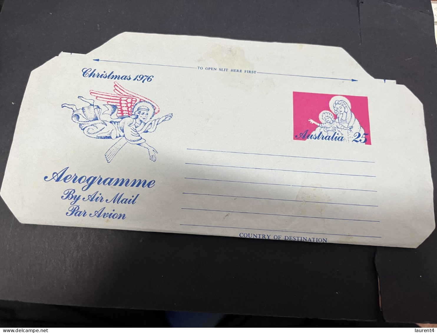 25-2-2024 (1 Y 14) Australia (1 Aerogramme Covers) 25 C (Chirstmas 1976) - Aerogramas