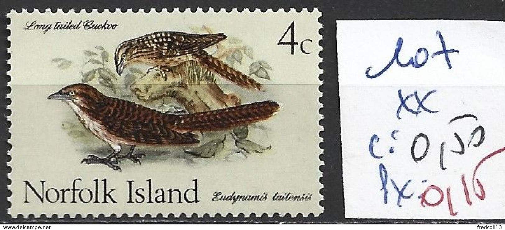 NORFOLK 107 ** Côte 0.50 € - Norfolk Island