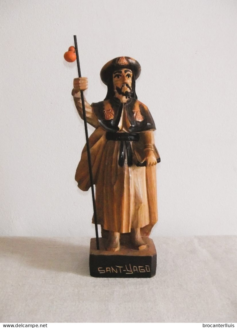 ANTIGUA TALLA DEL APOSTOL SANTIAGO, SANT-YAGO De 30 Cms - Religious Art